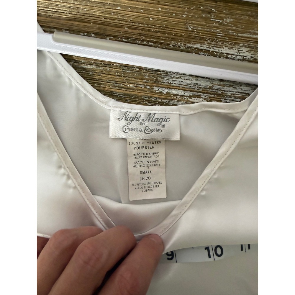 Vintage Night Magic Cinema Etoile Satin Tank Top Ivory Coquette Y2K Layering S - Picture 5 of 5